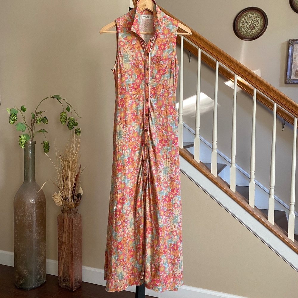 Natural Life Lauren Sleeveless Floral Print Maxi Dress Size XS